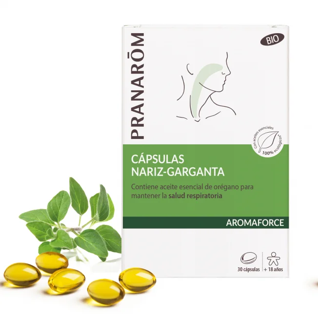 PRANAROM AROMAFORCE CAPSULAS NARIZ GARGANTA 30 CAPSULAS